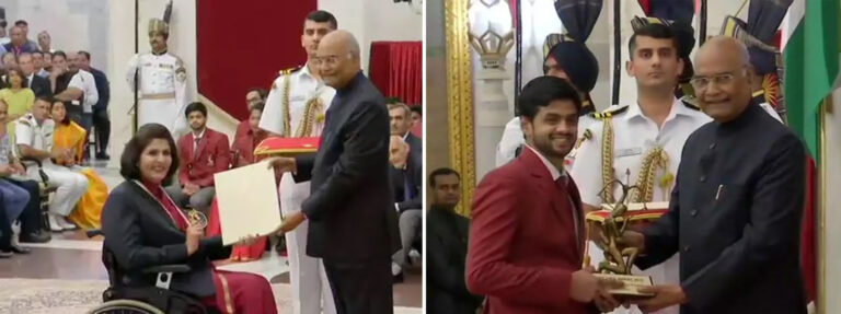 पैरा-ऐथलीट दीपा को राष्ट्रपति के हाथों मिला राजीव गांधी खेल रत्न अवॉर्ड...