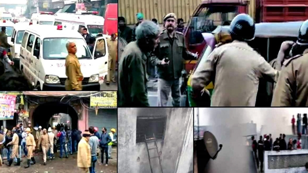 दिल्ली अनाज मंडी अग्निकांड: घटना स्थल पर पहुंचे सीएम केजरीवाल किया 10-10 लाख मुआवजे का ऐलान