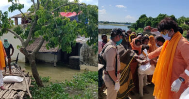 सांसद रवि किशन ने लिया बाढ़ प्रभावित गावों का जायजा, पीड़ितों को बांटी राहत सामग्री
