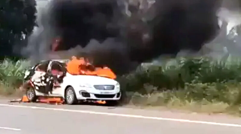 महाराष्ट्र: NCP नेता संजय शिंदे की गाड़ी में शॉर्ट सर्किट से लगी आग, जिंदा जले, हुई मौत!