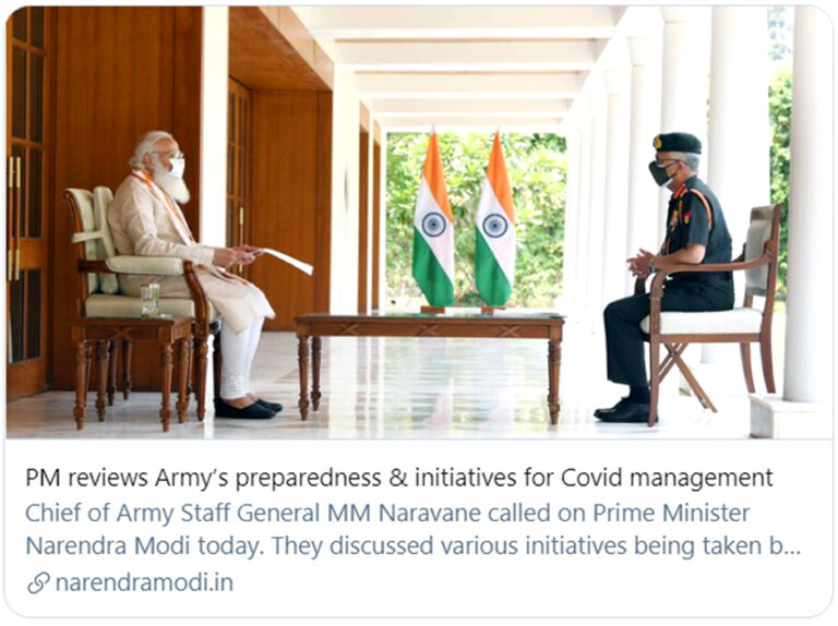 सेना प्रमुख ने पीएम मोदी से कहा, सेना जहां भी संभव है, वहां खोल रही अस्पताल