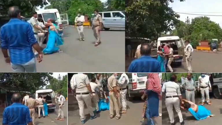 MP: पुलिस का अमानवीय चेहरा! मास्क न लगाने पर महिला को थप्पड़ मार, बाल घसीटकर सड़क पर पटकी
