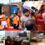 बाढ़ प्रभावित क्षेत्र ढेलवरिया के राहत शिविर में लोगों का हालचाल लेने पहुचे स्टांप मंत्री रविंद्र जायसवाल