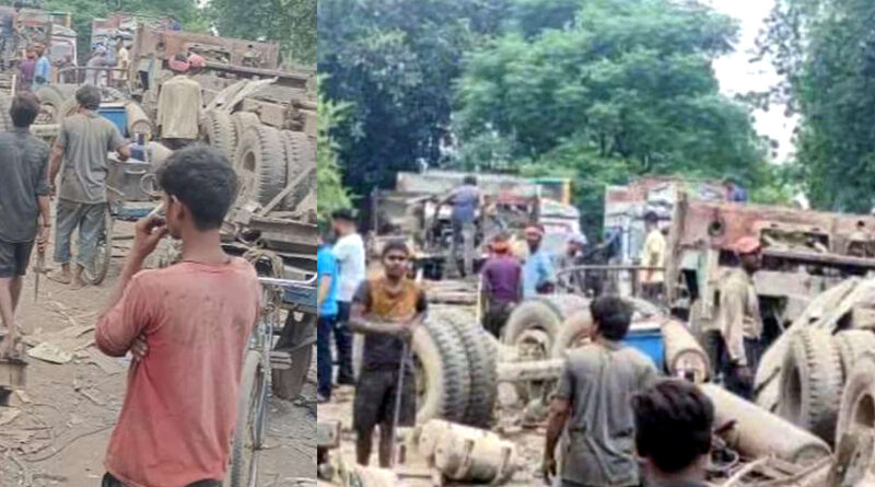 वाराणसी: कबाड़ मंडी में काटे जा रहे थे चोरी के ट्रक, पुलिस की छापेमारी में हुआ खुलासा, 3 महीने में बिके 139 बड़े वाहन!