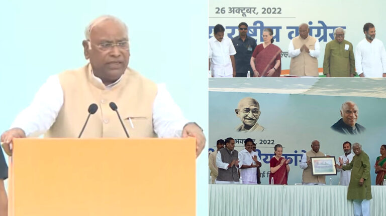 कांग्रेस के नए अध्यक्ष मल्लिकार्जुन खड़गे की ताजपोशी; सोनिया गांधी बोलीं- बड़ी जिम्मेदारी से हो जाऊंगी मुक्त