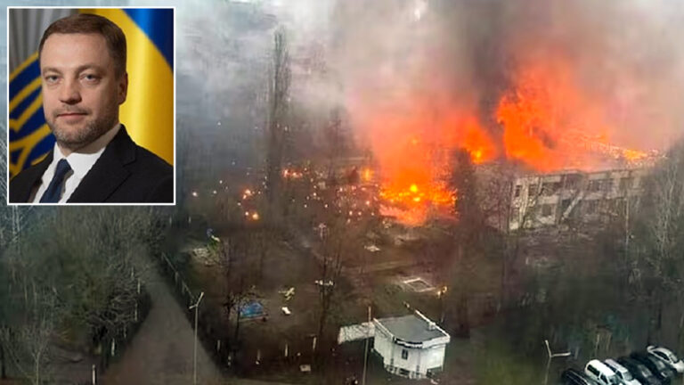 Helicopter crashes into kindergarten, a building in Ukraine's Brovary