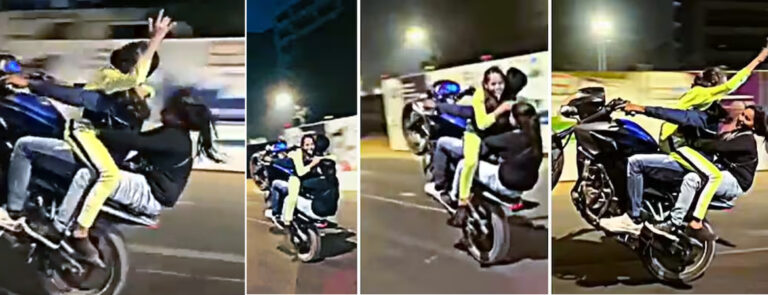 dangerous-stunt-on-motorcycle-mumbai BKC