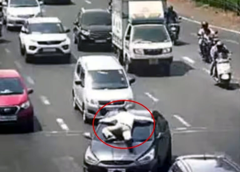 नवी मुंबई में ट्रैफिक पुलिसकर्मी को कार चालक ने बोनट पर 20 KM तक घसीटा, हत्या का प्रयास; गिरफ्तार