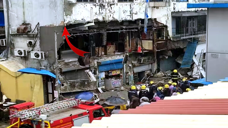 तेज बरसात के बीच भायंदर में पुराणी इमारत की बालकनी का हिस्सा गिरा, राहत और बचाव कार्य जारी